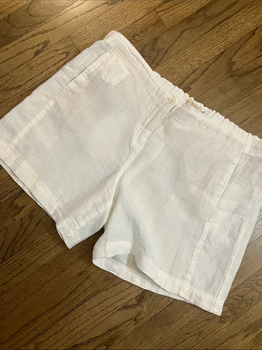Relaxed Lightweight White Linen Shorts XL Resort Coastal Old Money